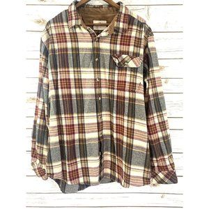 Legendary Whitetails Mens Buck Camp Plaid Flannel Shirt XLT Purple Cotton